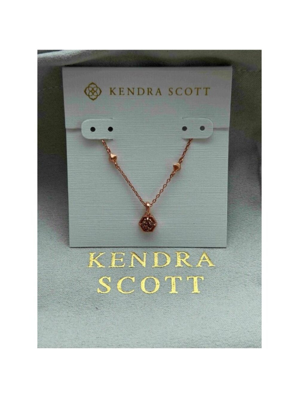 Kendra Scott Tess Rose Gold Crystal Cluster Pendant Necklace